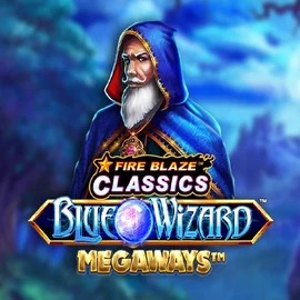 Fire Blaze Blue Wizard Megaways logo by Rarestone Gaming at RivO CasinoFire Blaze Blue Wizard Megaways