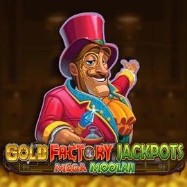 Gold Factory Jackpots Mega Moolah slot visual from Aurum Signature Studios available on rivocasino.eu