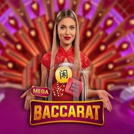 Mega Baccarat logo by Pragmatic Play at RivO Casino